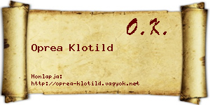 Oprea Klotild névjegykártya